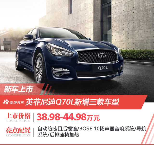 英菲尼迪Q70L新增车型上市 售38.98万起