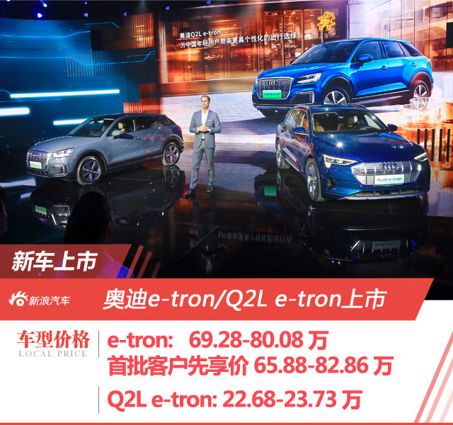 奥迪e-tron/Q2L e-tron上市 售69.28万起/22.68万起