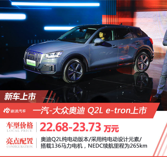 奥迪e-tron/Q2L e-tron上市 售69.28万起/22.68万起