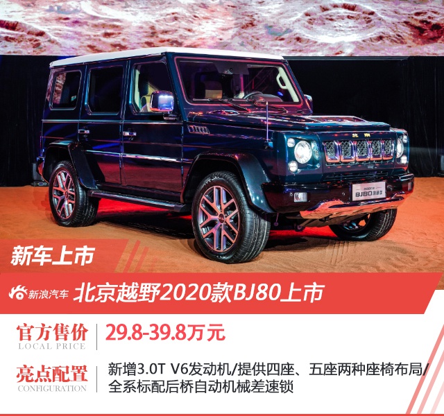 北京越野2020款BJ80上市 售价29.8-39.8万元