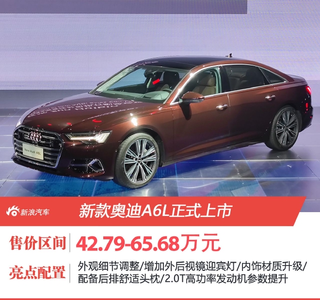 售价42.79-65.68万元 新款奥迪A6L正式上市
