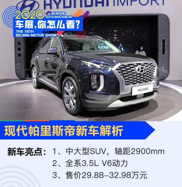 2020北京车展：三十万买V6大7座SUV 现代帕里斯帝解析