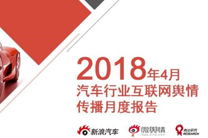 2018年4月汽车行业互联网舆情传播月度报告