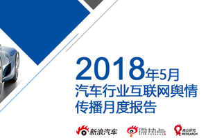 2018年5月汽车行业互联网舆情传播月度报告