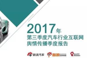 2017年第三季度汽车行业互联网舆情传播季度报告
