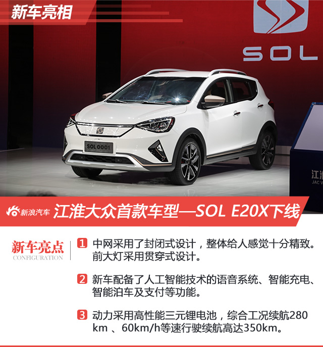 江淮大众首款车型 思皓E20X正式下线