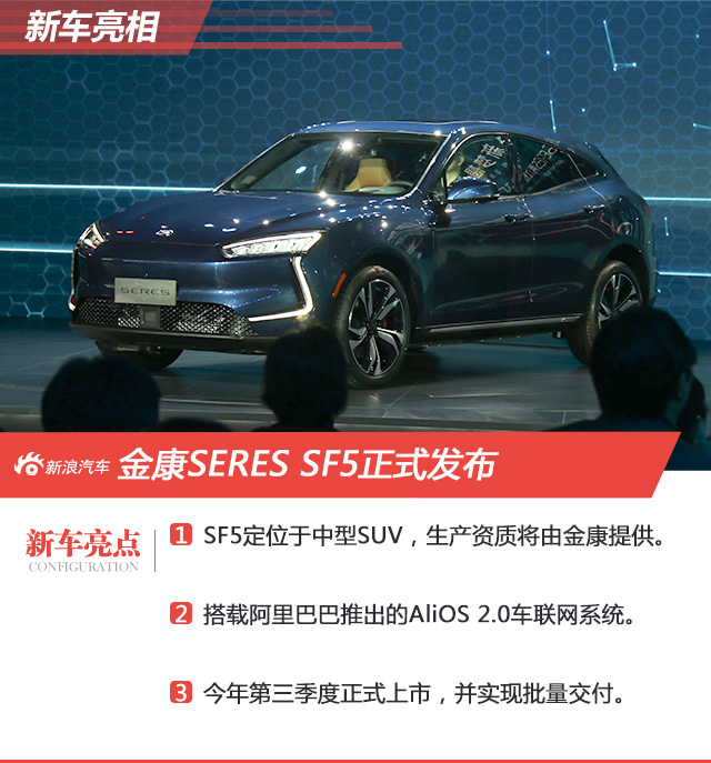 金康SERES首款量产车SF5正式发布 三季度将上市