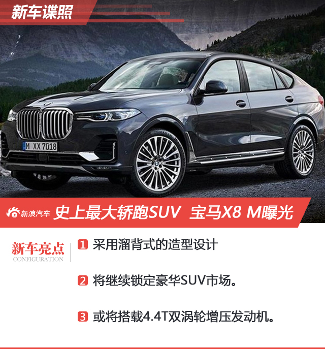 宝马X8 M渲染图曝光 史上最大轿跑SUV?