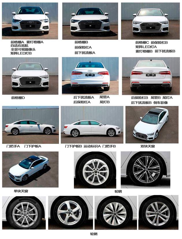全新奥迪A6L申报图 轴距加长100毫米