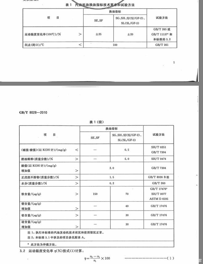 运动粘度更换标准为粘度变化率超过正负百分之20