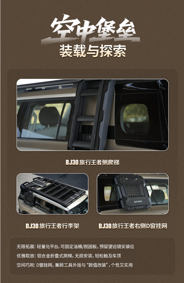 11项专业改装赋能全场景出行 北京越野BJ30旅行王者套件正式上市