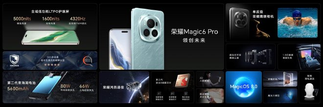 荣耀Magic6系列发布,第二代青海湖电池提供全场景全天候续航体验