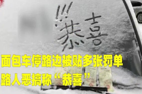 视频：爱车被贴多张罚单 路人写下“恭喜”