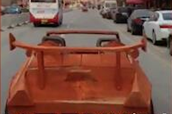 视频：小伙10万元DIY红木跑车 可惜不能上牌！