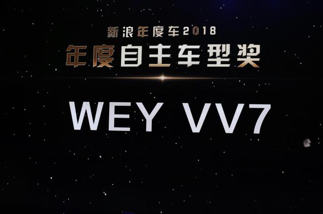 WEY VV7获2018年度自主车型奖