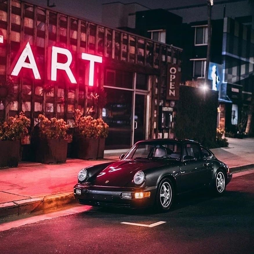 保时捷 964 Carrera 2 非常罕有的911车型，洛杉矶街头夜色光影