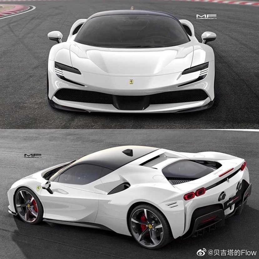 汽车美图大赏法拉利sf90五彩缤纷