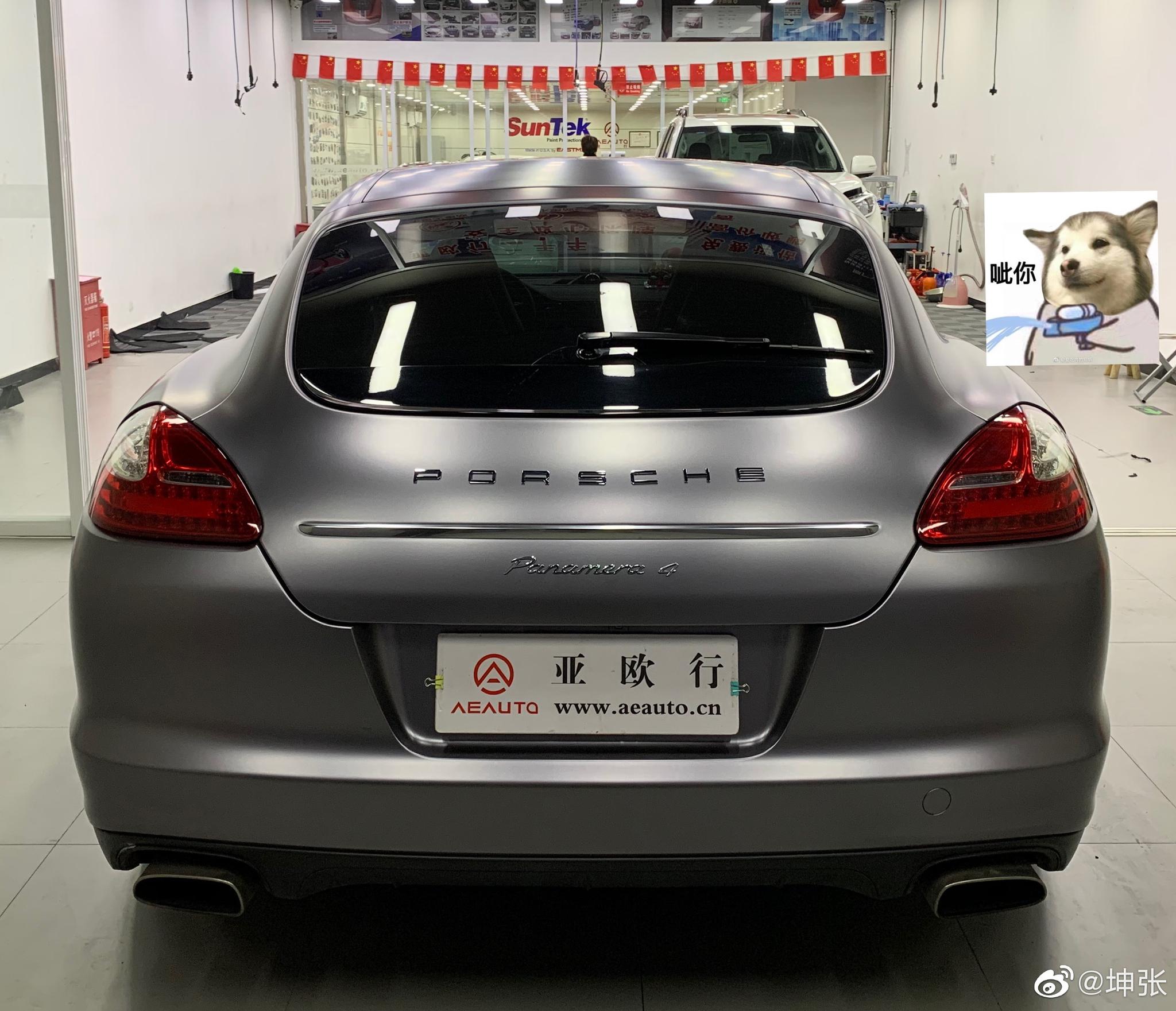 Panamera 4 整车改色膜/英国RG电光碳灰 卡钳喷漆/红