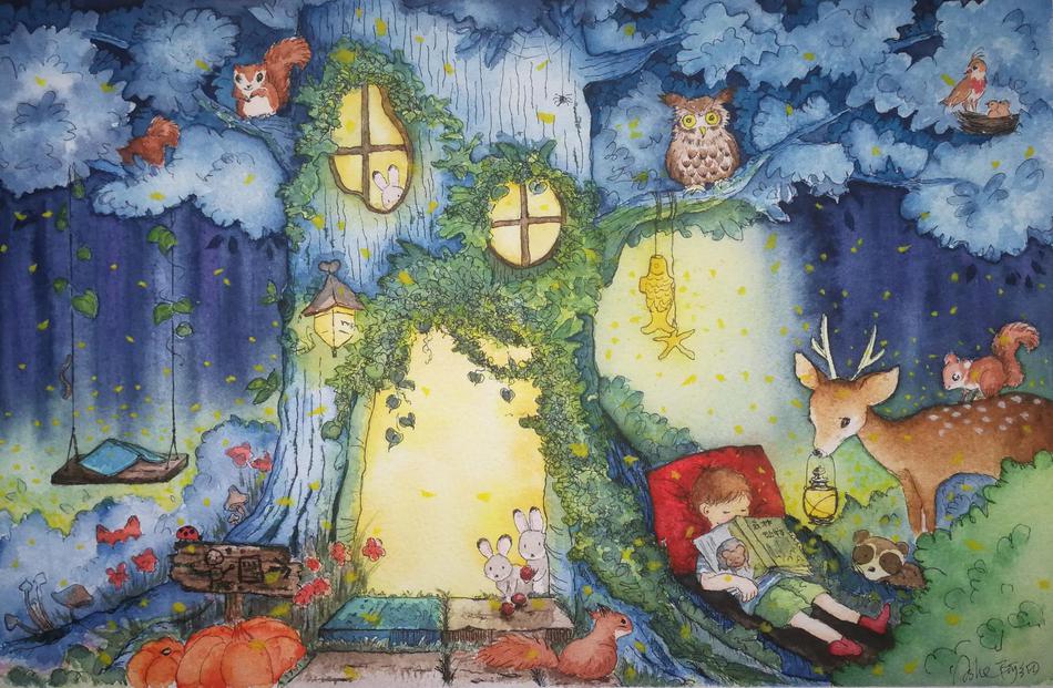 作者：阿细。没有中间档的中年少女一枚。爱好很多，可是懒，然而带娃不能懒，发现最好的美育，就是和孩子一起拿起画笔，记录下美好的事物，并且一起进步。