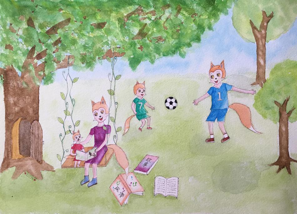 作者：Eliza。有两个娃，目前是全职妈妈。希望自己一直画下去，言传身教影响自己的孩子们。如果有可能想领跑其他妈妈和孩子们。