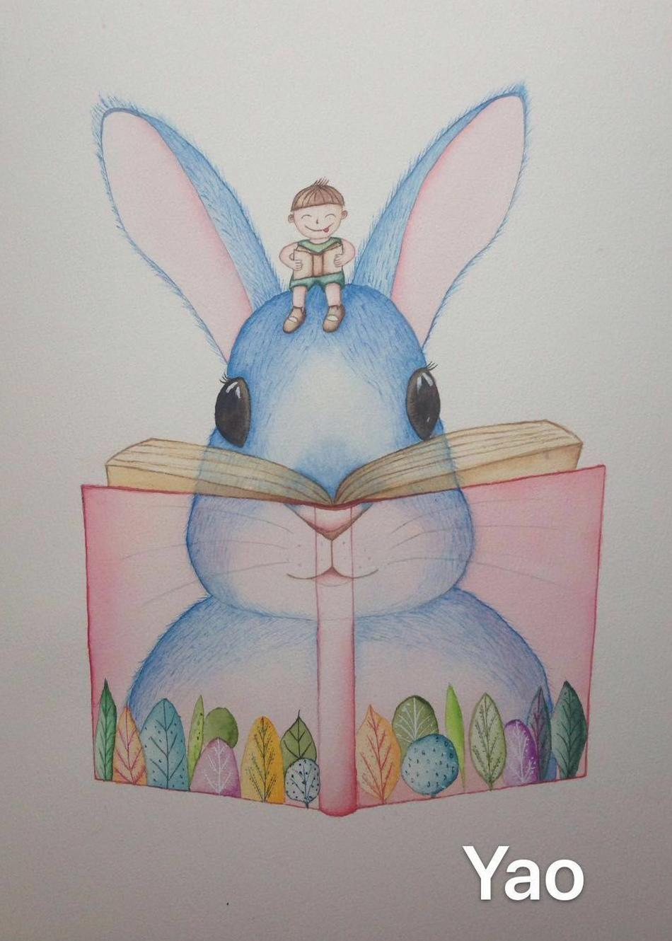 作者：Yao。85后全职宝妈一枚，外嫁德国。平时比较爱宅在家里，发现自己对画画有些兴趣，就当是扩展下兴趣爱好也好，于是带娃的闲时学习了水彩。