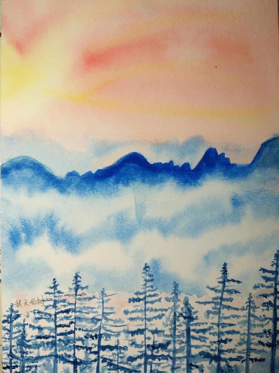 作者：秋天的树。70后的“老阿姨”，自认为还有着单纯的心境。画画，让我找到另一种方式表达自我，甚至在一些特别的日子可以用TA代替苍白的文字。