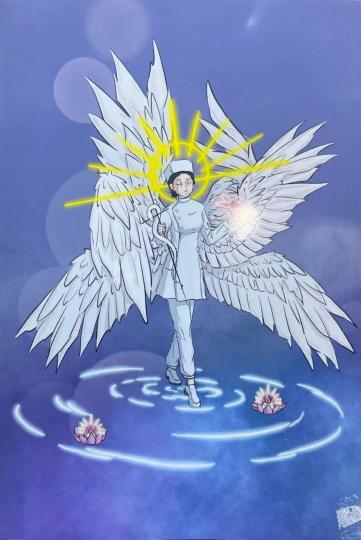 作品《天使妈妈》。 江苏省肿瘤医院供图