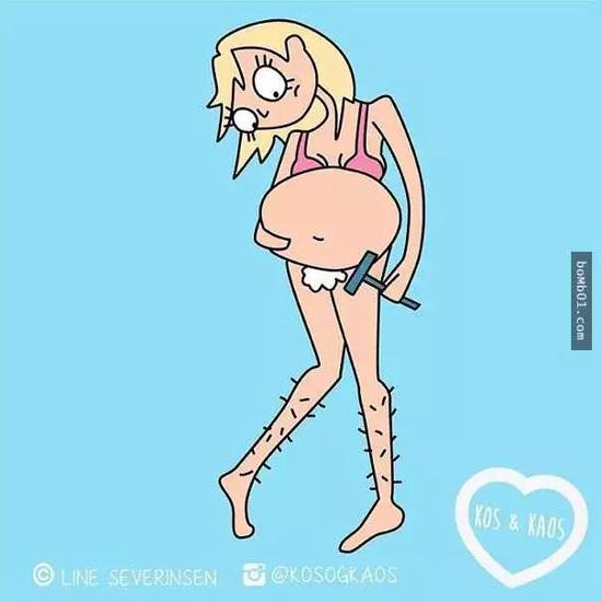 24张插画还原女人怀孕时的心路历程,【你是笑着看还是哭着看?】 3、男人们也会无时无刻处于恐慌之中(我戳到了宝宝!)