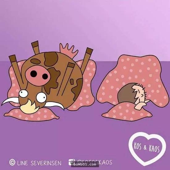 24张插画还原女人怀孕时的心路历程,【你是笑着看还是哭着看?】 6、自己穿鞋子也变得很困难