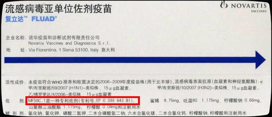 诺华公司的MF59佐剂流感疫苗曾经在中国大陆昙花一现