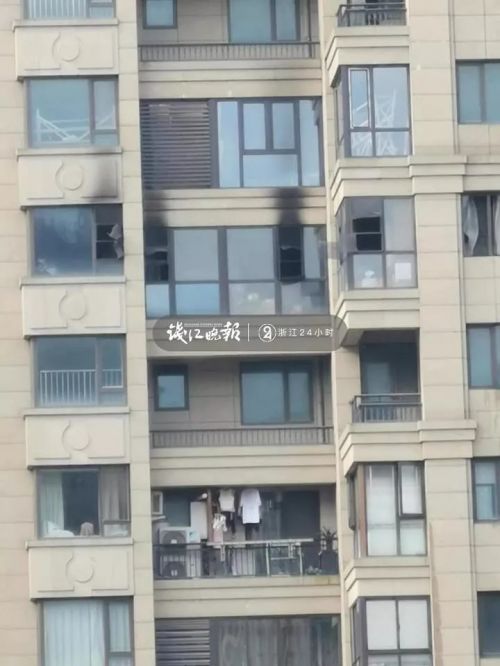 浙江温州乐清铂金湾花园小区一住户家中发生火灾