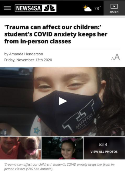 △美国广播公司报道,疫情期间,美国大量儿童出现了严重心理健康问题。