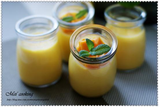 顺滑香浓的小甜品--芒果布丁(图)