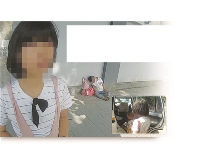 大图:民警找到姐弟俩发现他们蜷缩在街头。小图:民警将流浪街头的姐弟俩带回派出所。