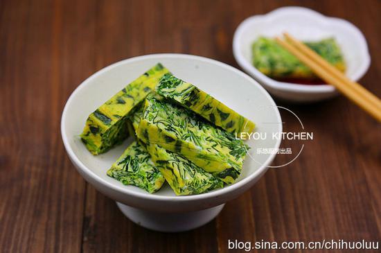 菠菜和鸡蛋还可以这样吃--菠菜鸡蛋糕（图）