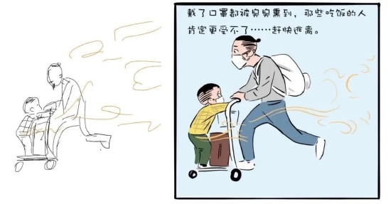 ▲左边是当时记录的瞬间,右边是漫画推送内容