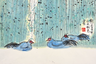 (《玉树岩画》,作者:更尕多青,四年级)