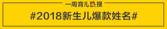 2018新生儿爆款姓名