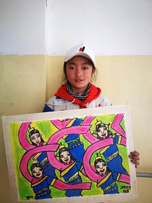 （《玉树锅庄舞》作者：永吉[女]，六年级）