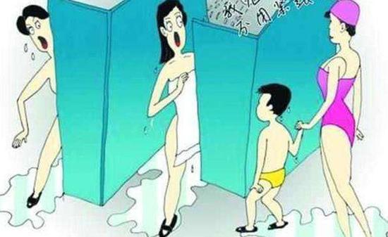 三岁男孩跟妈妈进女浴池 因身高被拒引发争议