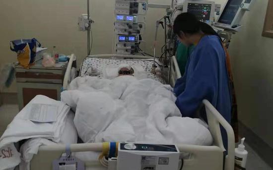 截至今日(11月18日),小虫仍在昏迷中。受访者供图