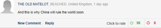 这就是为什么中国很快会统治世界。（这位网友你可真敢说 -_-‘’）
