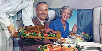  Nordic Airlines' luxury plane meal in the 1950s