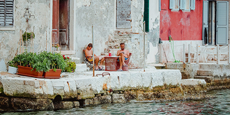 克罗地亚古城悠闲时光