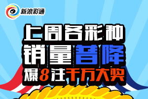彩市图说第20期：上周各彩种销量普降 爆8注千万大奖