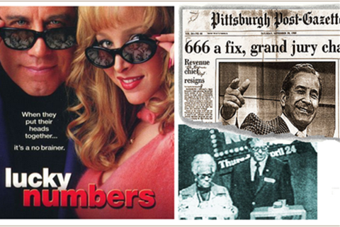 左图为电影《内神外鬼》海报，右图为当时媒体对这一事件的报道