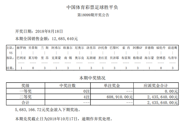 开奖详情