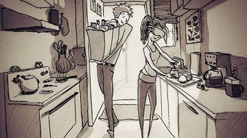 暖男每天给自己和老婆画一幅漫画