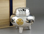  Gold cloud dragon pattern silver incense burner