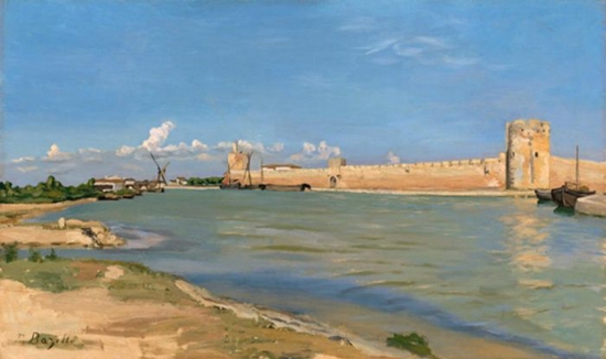 Frédéric Bazille, The Western Ramparts at Aigues-Mortes (1867)。